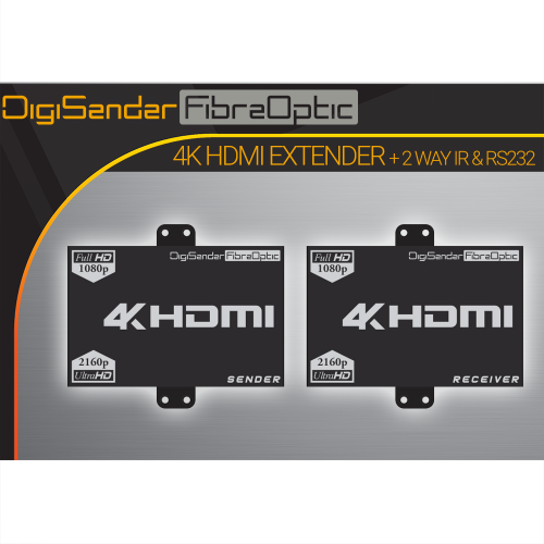 DigiSender 4K Fibre - 4K HDMI Extender with 2-way IR & RS232