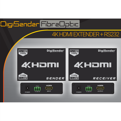 DigiSender 4K Fibre - 4K HDMI Extender with RS232