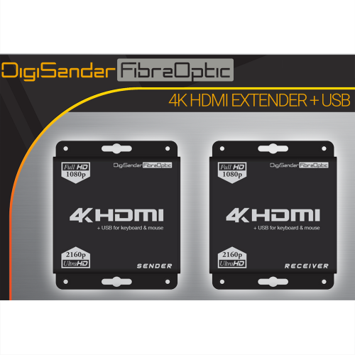 DigiSender 4K Fibre - 4K HDMI Extender with USB (KVM)